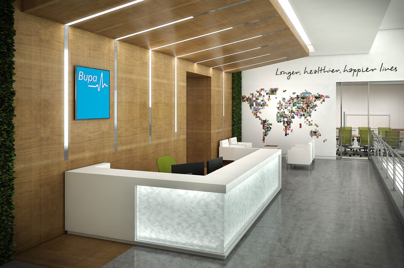 photo of the bupa office reception area
